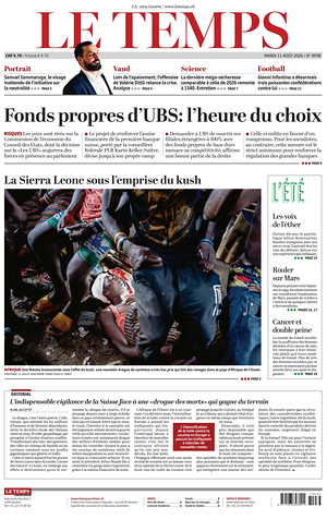 Prima pagina Le Temps di oggi - Quotidiano estero