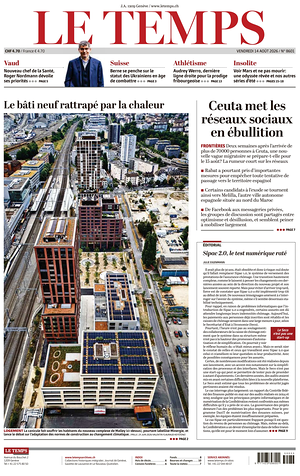 Prima pagina Le Temps di oggi - Quotidiano estero