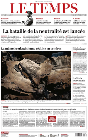 Prima pagina Le Temps di oggi - Quotidiano estero