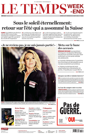 Prima pagina Le Temps di oggi - Quotidiano estero