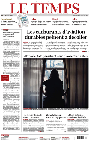 Prima pagina Le Temps di oggi - Quotidiano estero