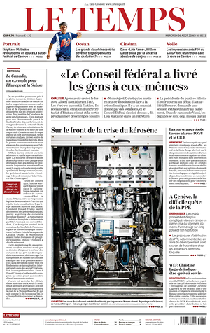 Prima pagina Le Temps di oggi - Quotidiano estero