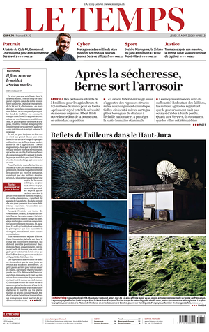Prima pagina Le Temps di oggi - Quotidiano estero
