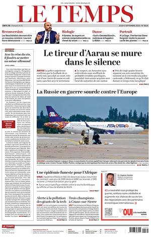 Prima pagina Le Temps di oggi - Quotidiano estero