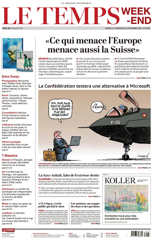 Prima pagina Le Temps di oggi - Quotidiano estero