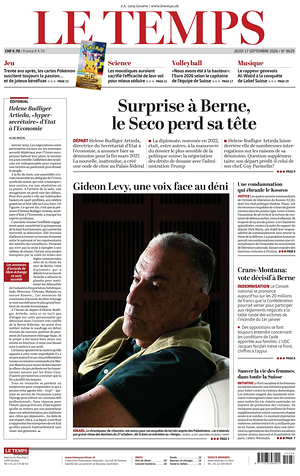 Prima pagina Le Temps di oggi - Quotidiano estero