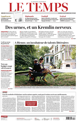 Prima pagina Le Temps di oggi - Quotidiano estero