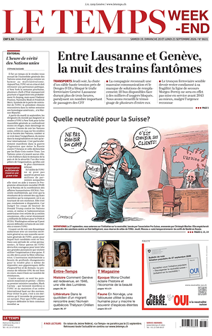 Prima pagina Le Temps di oggi - Quotidiano estero