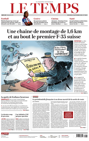 Prima pagina Le Temps di oggi - Quotidiano estero