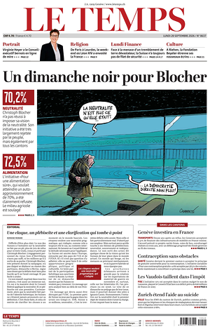 Prima pagina Le Temps di oggi - Quotidiano estero