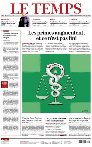 Prima pagina Le Temps di oggi - Quotidiano estero