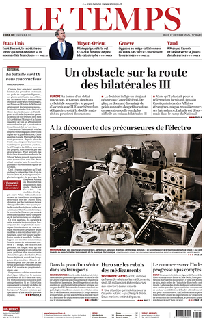 Prima pagina Le Temps di oggi - Quotidiano estero