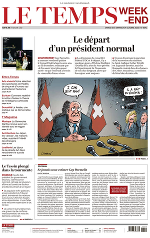 Prima pagina Le Temps di oggi - Quotidiano estero