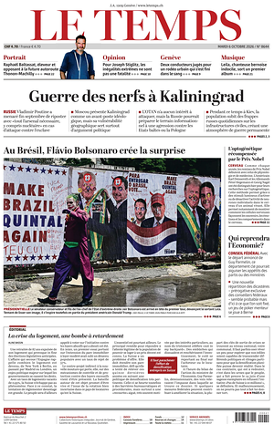 Prima pagina Le Temps di oggi - Quotidiano estero