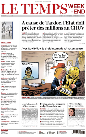 Prima pagina Le Temps di oggi - Quotidiano estero