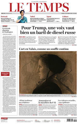 Prima pagina Le Temps di oggi - Quotidiano estero