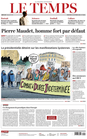 Prima pagina Le Temps di oggi - Quotidiano estero