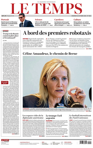 Prima pagina Le Temps di oggi - Quotidiano estero
