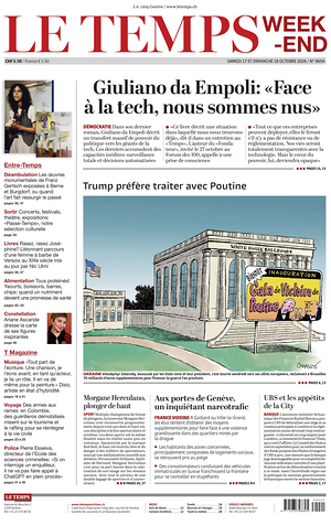 Prima pagina Le Temps di oggi - Quotidiano estero
