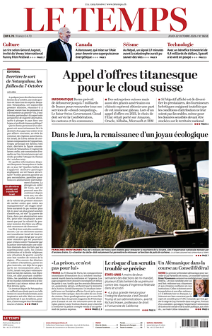 Prima pagina Le Temps di oggi - Quotidiano estero