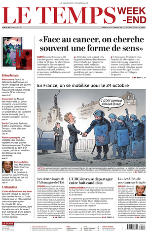 Prima pagina Le Temps di oggi - Quotidiano estero