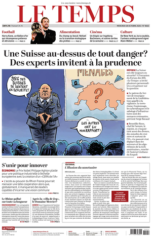 Prima pagina Le Temps di oggi - Quotidiano estero