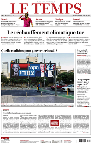 Prima pagina Le Temps di oggi - Quotidiano estero