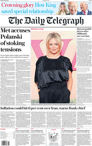 Today's The Daily Telegraph front page - National newspaper
