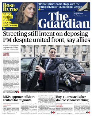 Prima pagina The Guardian di oggi - Quotidiano estero