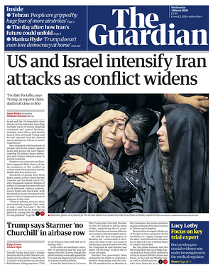 Prima pagina The Guardian di oggi - Quotidiano estero