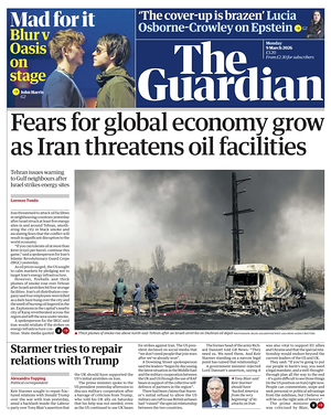 Prima pagina The Guardian di oggi - Quotidiano estero
