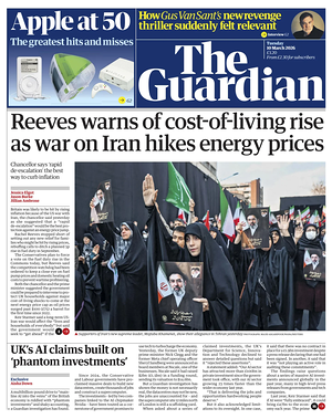 Prima pagina The Guardian di oggi - Quotidiano estero