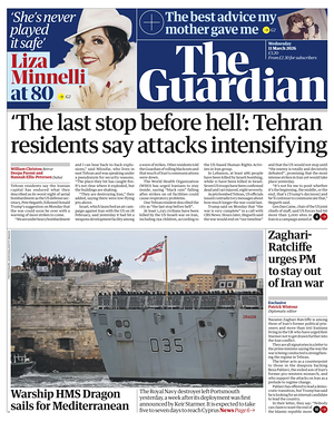 Prima pagina The Guardian di oggi - Quotidiano estero