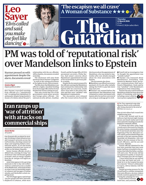Prima pagina The Guardian di oggi - Quotidiano estero