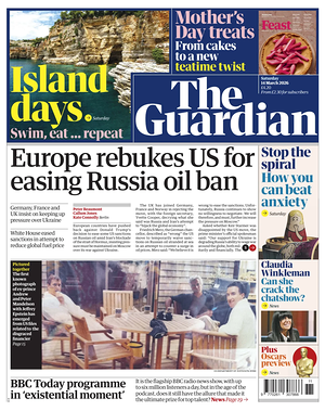 Prima pagina The Guardian di oggi - Quotidiano estero