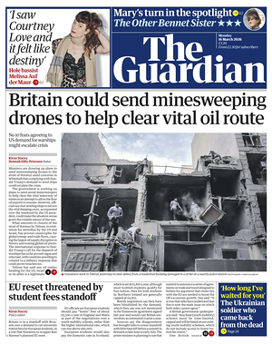 Prima pagina The Guardian di oggi - Quotidiano estero