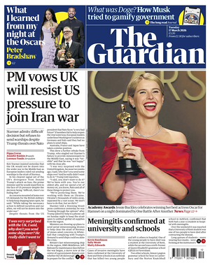 Prima pagina The Guardian di oggi - Quotidiano estero
