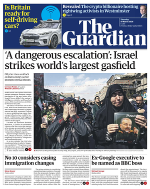Prima pagina The Guardian di oggi - Quotidiano estero