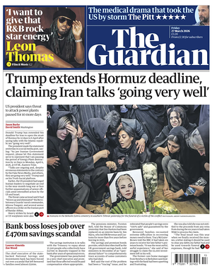Prima pagina The Guardian di oggi - Quotidiano estero