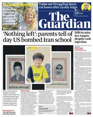 Prima pagina The Guardian di oggi - Quotidiano estero