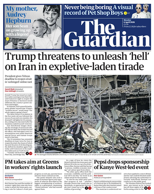 The Guardian prima pagina