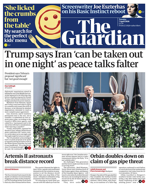Prima pagina The Guardian di oggi - Quotidiano estero