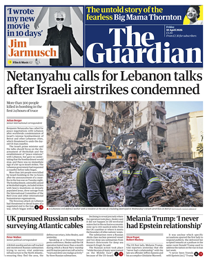 Prima pagina The Guardian di oggi - Quotidiano estero