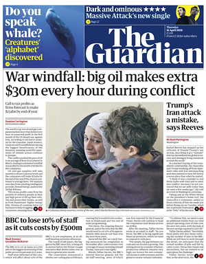 Prima pagina The Guardian di oggi - Quotidiano estero