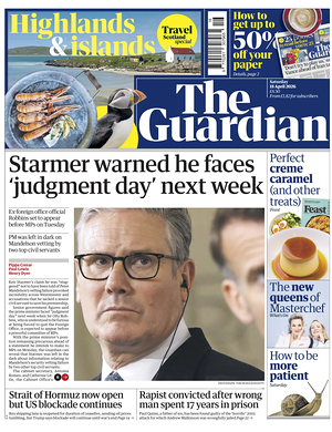 Prima pagina The Guardian di oggi - Quotidiano estero