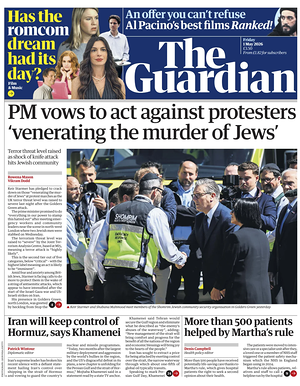 Prima pagina The Guardian di oggi - Quotidiano estero