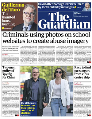 Prima pagina The Guardian di oggi - Quotidiano estero