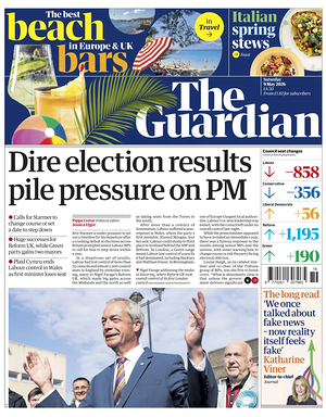 Prima pagina The Guardian di oggi - Quotidiano estero