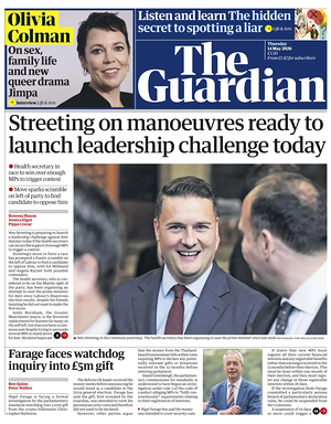 Prima pagina The Guardian di oggi - Quotidiano estero