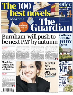 Prima pagina The Guardian di oggi - Quotidiano estero
